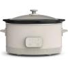 bella 6.0 Qt Programmable Slow Cooker, Ceramic Nonstick Coating, Adjustable Temperature & Cooking Times, Dishwasher Safe Stoneware Pot & Tempered Glass Lid, Tangle Free Cord Wrap, Blossom(Oatmilk)