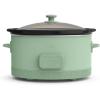 bella 6.0 Qt Programmable Slow Cooker, Ceramic Nonstick Coating, Adjustable Temperature & Cooking Times, Dishwasher Safe Stoneware Pot & Tempered Glass Lid, Tangle Free Cord Wrap, Blossom(Seaglass)