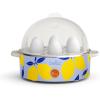 bella Electric Egg Cooker, 7 Eggs Capacity Tray, Single Stack, for Poached, Scrambled, Hard, Medium & Soft Boiled Eggs, Omelets and Steamed Dumplings, Auto Shutoff, 360 Watt, Blossom(Blue Lemon Drop)