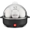 bella Electric Egg Cooker, 7 Eggs Capacity Tray, Single Stack, for Poached, Scrambled, Hard, Medium & Soft Boiled Eggs, Omelets and Steamed Dumplings, Auto Shutoff, 360 Watt, Blossom(Black)