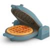 bella Flip-n-Store Waffle Maker, EverGood™ Ceramic Nonstick Coating, Fits-anywhere™ Kitchenware, Power Indicator Light & Touch Handle, 7” Wide & 1″ Deep Plates, 1000 Watt, Surf(Surf)