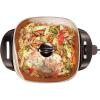bella Make & Take Electric Skillet, Fits-anywhere™ kitchenware, EverGood™ Ceramic Coating, Adjustable Temperature & Dishwasher-Safe Tempered Glass Lid, Cast Aluminum Base, 1200 Watt, Oatmilk(Copper)