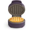 bella Snack-n-Store Mini Waffle Maker, EverGood™ Ceramic Nonstick Coating, Cord Wrap, Ready Indicator Light & Cool Touch Handles, Stackable Design & Customizable Plates, 400 Watt, Blossom(Plum)