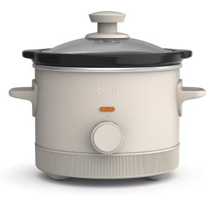 bella 1.5 Qt Slow Cooker with 3 Heat Manual Control, Ceramic Nonstick Coating, Dishwasher Safe Stoneware Pot and Tempered Glass Lid, Tangle Free Cord Wrap & Cool Touch Handles, Plum(Oatmilk)