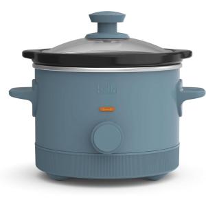 bella 1.5 Qt Slow Cooker with 3 Heat Manual Control, Ceramic Nonstick Coating, Dishwasher Safe Stoneware Pot and Tempered Glass Lid, Tangle Free Cord Wrap & Cool Touch Handles, Plum(Surf)