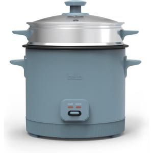 bella 16 Cup Rice Cooker with Steamer, Dishwasher Safe Steaming Basket, Rice Paddle and Measuring Cup, Removable Nonstick Cooking Bowl, Automatic Keep Warm Function​, 400 Watt, Plum(Surf)