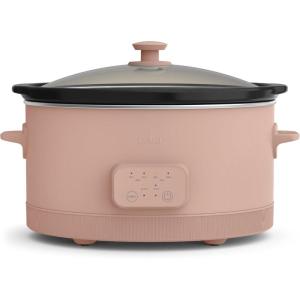 bella 6.0 Qt Programmable Slow Cooker, Ceramic Nonstick Coating, Adjustable Temperature & Cooking Times, Dishwasher Safe Stoneware Pot & Tempered Glass Lid, Tangle Free Cord Wrap, Blossom(Blossom)