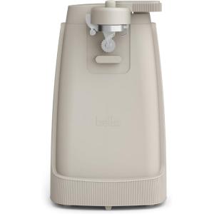 bella Electric Can Opener and Knife Sharpener, Removable Cutting Lever, Cord Storage, Stainless Steel Blade, Seaglass(Oatmilk)