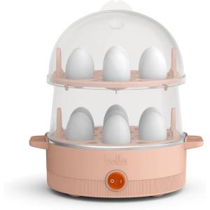 bella Electric Egg Cooker, 14 Eggs Capacity Tray, Double Stack, for Poached, Scrambled, Hard, Medium & Soft Boiled Eggs, Omelets and Steamed Dumplings, Auto Shutoff, 360 Watt, Oatmilk(Blossom)