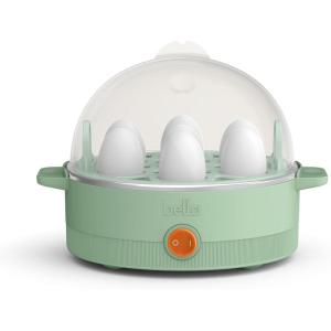 bella Electric Egg Cooker, 7 Eggs Capacity Tray, Single Stack, for Poached, Scrambled, Hard, Medium & Soft Boiled Eggs, Omelets and Steamed Dumplings, Auto Shutoff, 360 Watt, Blossom(Seaglass)