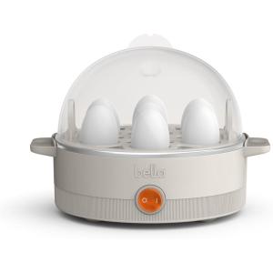 bella Electric Egg Cooker, 7 Eggs Capacity Tray, Single Stack, for Poached, Scrambled, Hard, Medium & Soft Boiled Eggs, Omelets and Steamed Dumplings, Auto Shutoff, 360 Watt, Blossom(Oatmilk)