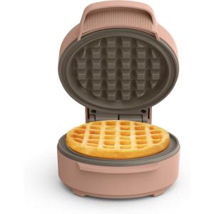 bella Snack-n-Store Mini Waffle Maker, EverGood™ Ceramic Nonstick Coating, Cord Wrap, Ready Indicator Light & Cool Touch Handles, Stackable Design & Customizable Plates, 400 Watt, Blossom(Blossom)