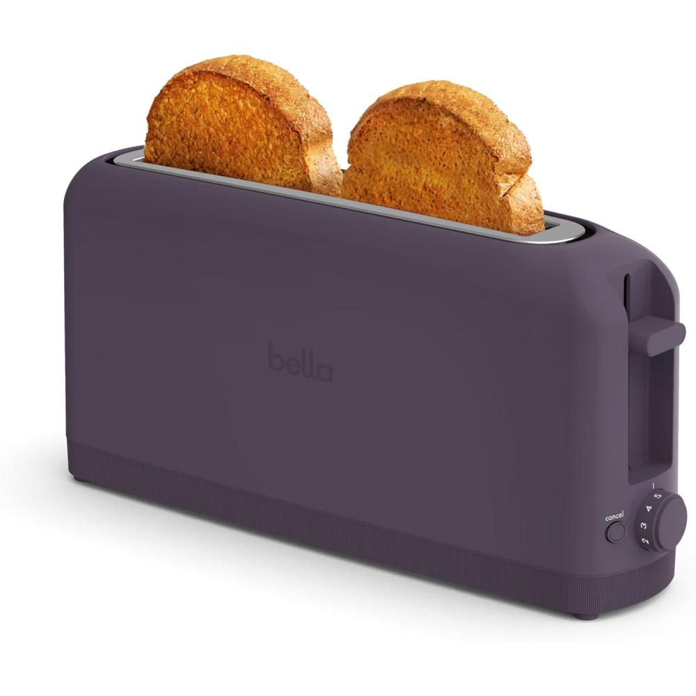 imagebella 2 Slice Slim Toaster Fitsanywhere Kitchenware 6 Setting Shade Control with Reheat ampamp Cancel Buttons Fits Sourdough 10 Long Slot Anti Jam ampamp Auto Shutoff 900 Watt SeaglassPlum