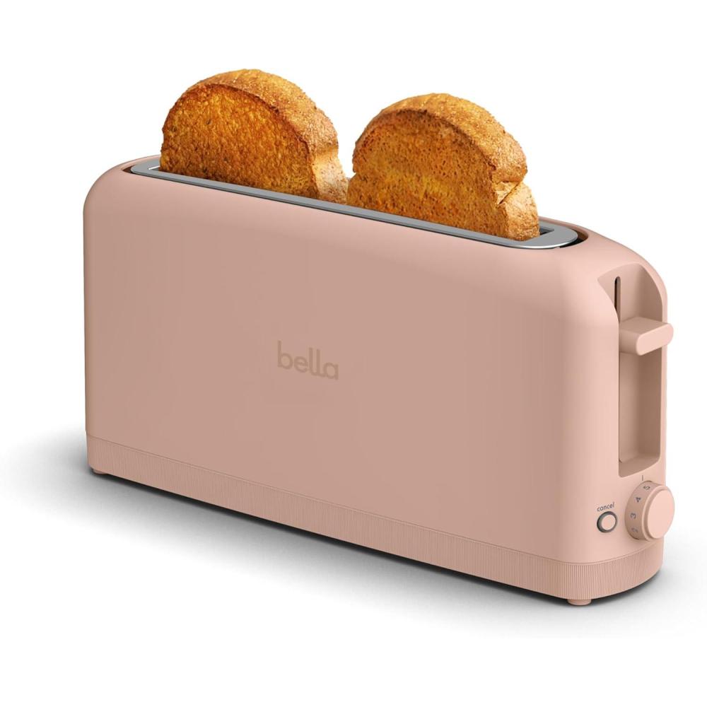imagebella 2 Slice Slim Toaster Fitsanywhere Kitchenware 6 Setting Shade Control with Reheat ampamp Cancel Buttons Fits Sourdough 10 Long Slot Anti Jam ampamp Auto Shutoff 900 Watt SeaglassBlossom