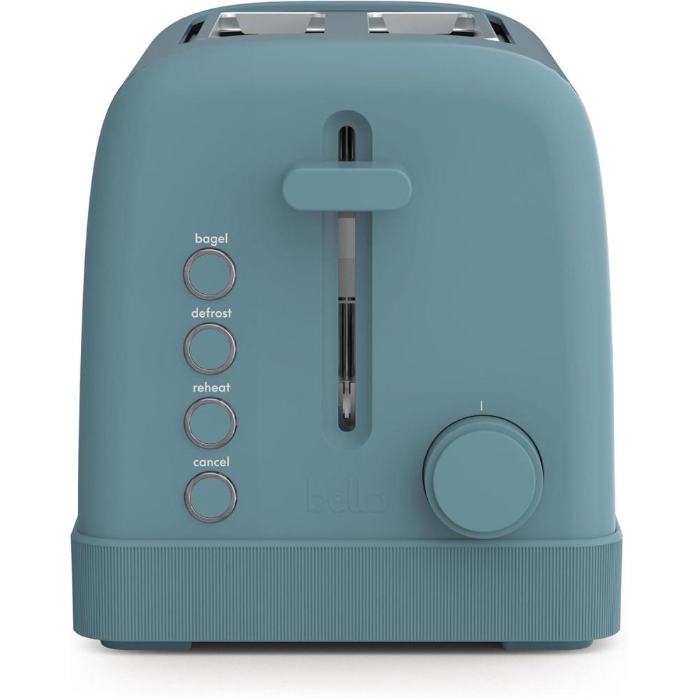 imagebella 2 Slice Toaster 6 Setting Shade Control w Reheat Cancel Bagel ampamp Defrost Buttons Removable Crumb Tray Anti Jam ampamp Auto Shutoff Auto Centering Guides ampamp Cord Wrap 900 Watt SurfSurf