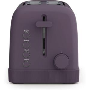 bella 2 Slice Toaster, 6 Setting Shade Control w Reheat, Cancel, Bagel & Defrost Buttons, Removable Crumb Tray, Anti Jam & Auto Shutoff, Auto Centering Guides & Cord Wrap, 900 Watt, Surf(Plum)