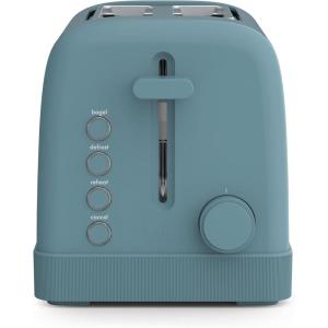 bella 2 Slice Toaster, 6 Setting Shade Control w Reheat, Cancel, Bagel & Defrost Buttons, Removable Crumb Tray, Anti Jam & Auto Shutoff, Auto Centering Guides & Cord Wrap, 900 Watt, Surf(Surf)