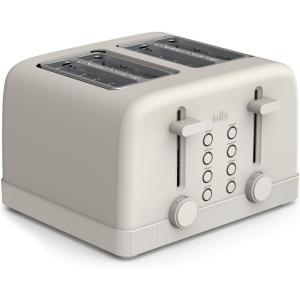 bella 4 Slice Toaster, 6 Setting Shade Control with Reheat & Cancel Buttons, Removable Crumb Tray, Anti Jam & Auto Shutoff, 900 Watt, Blossom(Oatmilk)