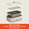 bella 6.0 QT Multi-Cooker, Ceramic Nonstick Coating, 4-in-1 Versatility, 4 cooking functions, Slow Cook, Sear, Saute, Steam, Serves 7 people, Dishwasher Safe Pot & Tempered Glass Lid, Tangle Free Cord Wrap, Oatmilk