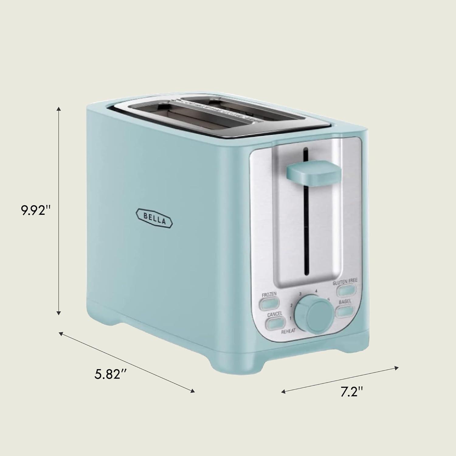 image:imagebella 4 Slice Toaster with Auto Shut Off Extra Wide Slots amp Removable Crumb Tray and Cancel Defrost amp Reheat Function Toast Bread amp Bagel BlackAqua
