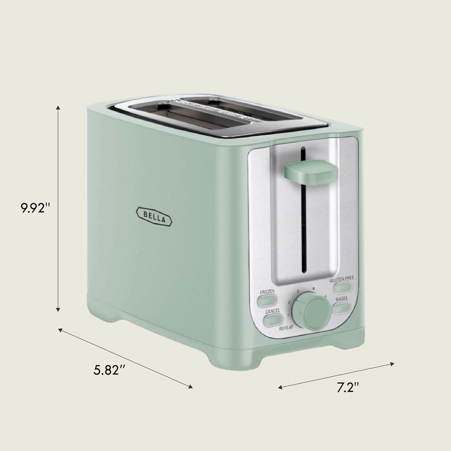 image:imagebella 4 Slice Toaster with Auto Shut Off Extra Wide Slots amp Removable Crumb Tray and Cancel Defrost amp Reheat Function Toast Bread amp Bagel BlackSage