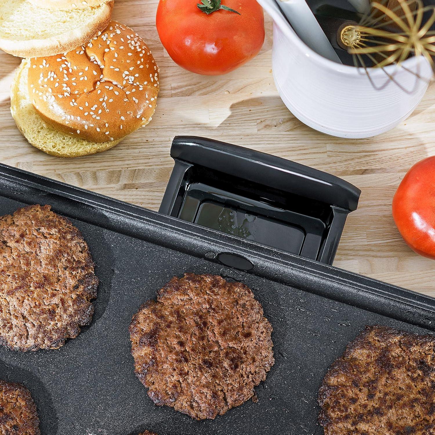 image:imagebella Electric Griddle with Warming Tray Smokeless Indoor Grill Nonstick Surface Adjustable Temperature amp Cooltouch Handles 10 x 18 CopperBlack PFOA amp PTFE Free10 x 18