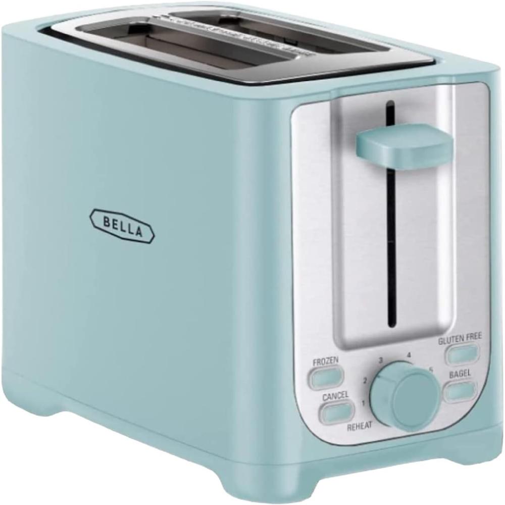 image:imagebella 4 Slice Toaster with Auto Shut Off Extra Wide Slots amp Removable Crumb Tray and Cancel Defrost amp Reheat Function Toast Bread amp Bagel BlackAqua
