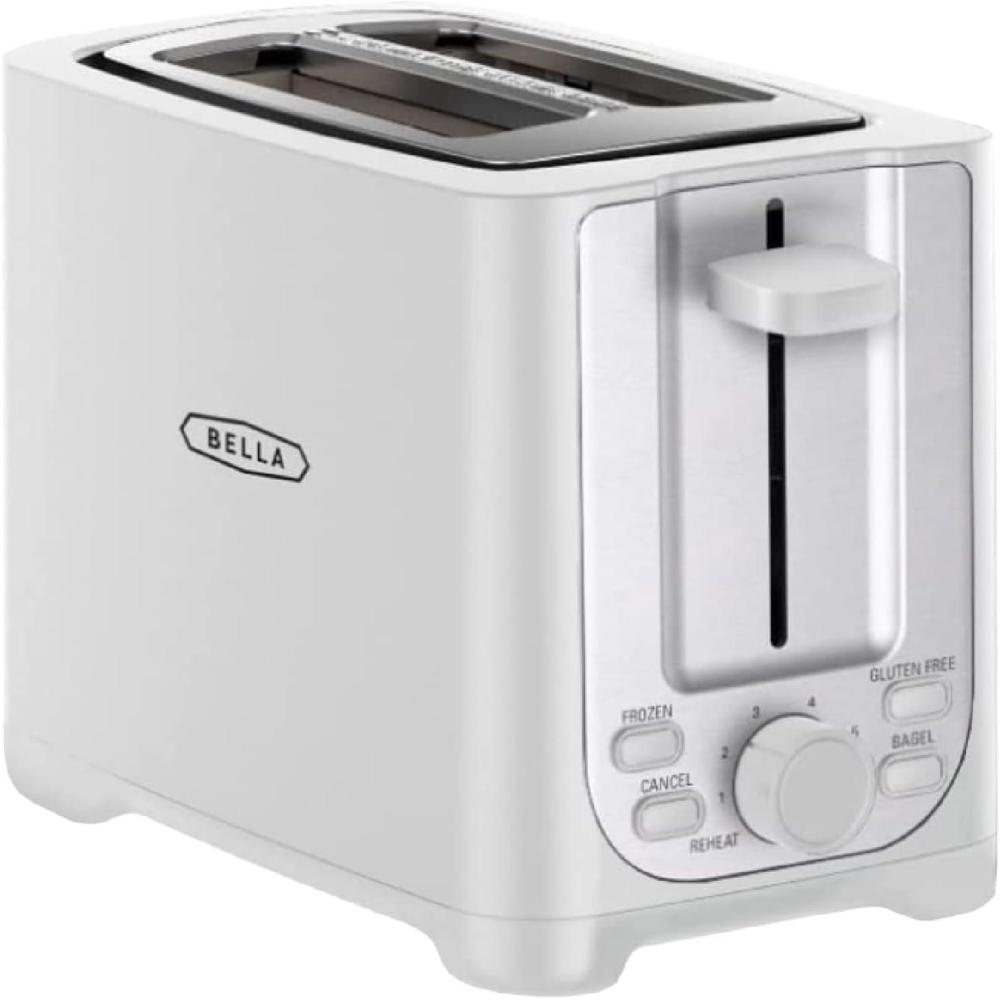 image:imagebella 4 Slice Toaster with Auto Shut Off Extra Wide Slots amp Removable Crumb Tray and Cancel Defrost amp Reheat Function Toast Bread amp Bagel BlackWhite