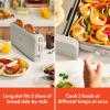 BELLA 10 x 20 in Fold-n-Store Dual Temp Griddle + 2 Slice Slim toaster, Fits-anywhere™ Kitchenware, Slim Toaster w 6 Shades Control & Griddle w EverGood™ Ceramic Nonstick Coating, Oatmilk