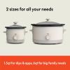 BELLA 1.5 Qt Slow Cooker + 6 Qt Manual Slow Cooker with EverGood™ Ceramic Nonstick Coating, 3 Temperature Setting, Dishwasher Safe Stoneware Pot & Tempered Glass Lid, Tangle Free Cord Wrap, Oatmilk