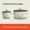 BELLA 1.5 Qt Slow Cooker + 6 Qt Programmable Slow Cooker, EverGood™ Ceramic Nonstick Coating, Adjustable Temperature, Dishwasher Safe Stoneware Pot & Tempered Glass Lid, Cool Touch Handles, Oatmilk