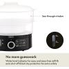 BELLA Two Tier Food Steamer with Stackable Baskets & Removable Base for Fast Simultaneous Cooking – Auto Shutoff & Boil Dry Protection, 7.4 QT, Black