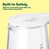 bella 1.7 Liter Glass Electric Kettle, Quickly Boil 7 Cups of Water in 6-7 Minutes, Soft Blue LED Lights Illuminate While Boiling, Cordless Portable Water Heater, Carefree Auto Shut-Off, Black(White / Yellow)