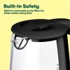 bella 1.7 Liter Glass Electric Kettle, Quickly Boil 7 Cups of Water in 6-7 Minutes, Soft Blue LED Lights Illuminate While Boiling, Cordless Portable Water Heater, Carefree Auto Shut-Off, Black(Black / Pink)