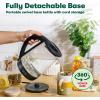 bella 1.7 Liter Glass Electric Kettle, Quickly Boil 7 Cups of Water in 6-7 Minutes, Soft Blue LED Lights Illuminate While Boiling, Cordless Portable Water Heater, Carefree Auto Shut-Off, Black(Black)