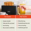 bella 4 Slice Toaster with Auto Shut Off, Extra Wide Slots & Removable Crumb Tray and Cancel, Defrost & Reheat Function, Toast Bread & Bagel, Black(Black)