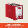 bella 4 Slice Toaster with Auto Shut Off, Extra Wide Slots & Removable Crumb Tray and Cancel, Defrost & Reheat Function, Toast Bread & Bagel, Black(Red)