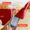 bella 4 Slice Toaster with Auto Shut Off, Extra Wide Slots & Removable Crumb Tray and Cancel, Defrost & Reheat Function, Toast Bread & Bagel, Black(Red)