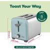 bella Stainless Steel 2 Slice Toaster with Extra Wide Slots & Removable Crumb Tray – 6 Browning Options, Auto Shut Off & Reheat Function – Toast Bread, Bagel & Waffle(Stainless Steel and Aqua)