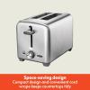 bella Stainless Steel 2 Slice Toaster with Extra Wide Slots & Removable Crumb Tray – 6 Browning Options, Auto Shut Off & Reheat Function – Toast Bread, Bagel & Waffle(Stainless Steel)