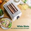 bella Stainless Steel 2 Slice Toaster with Extra Wide Slots & Removable Crumb Tray – 6 Browning Options, Auto Shut Off & Reheat Function – Toast Bread, Bagel & Waffle(Stainless Steel and White)