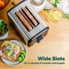 bella Stainless Steel 2 Slice Toaster with Extra Wide Slots & Removable Crumb Tray – 6 Browning Options, Auto Shut Off & Reheat Function – Toast Bread, Bagel & Waffle(Stainless Steel and Black)