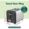 bella Stainless Steel 2 Slice Toaster with Extra Wide Slots & Removable Crumb Tray – 6 Browning Options, Auto Shut Off & Reheat Function – Toast Bread, Bagel & Waffle(Stainless Steel and Black)