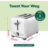 bella Stainless Steel 2 Slice Toaster with Extra Wide Slots & Removable Crumb Tray – 6 Browning Options, Auto Shut Off & Reheat Function – Toast Bread, Bagel & Waffle(Stainless Steel and White)