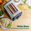 bella Stainless Steel 2 Slice Toaster with Extra Wide Slots & Removable Crumb Tray – 6 Browning Options, Auto Shut Off & Reheat Function – Toast Bread, Bagel & Waffle(Stainless Steel and Navy)