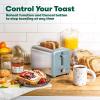 bella Stainless Steel 2 Slice Toaster with Extra Wide Slots & Removable Crumb Tray – 6 Browning Options, Auto Shut Off & Reheat Function – Toast Bread, Bagel & Waffle(Stainless Steel and Aqua)