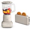 BELLA 10 speed Flip & Store Countertop Blender + 2 Slice Slim toaster, Fits-anywhere™ Kitchenware, Smart Toaster w 6 Shades Control & Smoothie Blender w 48oz Capacity Pitcher, Oatmilk
