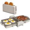 BELLA 10 x 20 in Fold-n-Store Dual Temp Griddle + 2 Slice Slim toaster, Fits-anywhere™ Kitchenware, Slim Toaster w 6 Shades Control & Griddle w EverGood™ Ceramic Nonstick Coating, Oatmilk