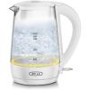 bella 1.7 Liter Glass Electric Kettle, Quickly Boil 7 Cups of Water in 6-7 Minutes, Soft Blue LED Lights Illuminate While Boiling, Cordless Portable Water Heater, Carefree Auto Shut-Off, Black(White / Yellow)