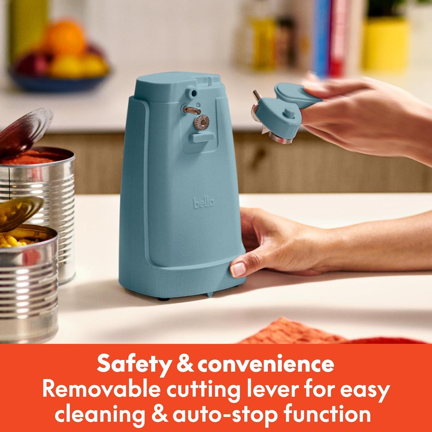 image:imagebella Automatic Can Opener Hands Free Battery Operated Cordless Stainless steel blade to open any Size Can with Magnet to Safely Remove Lid Seamless Opening Decreases Sharp Edges SlateSurf